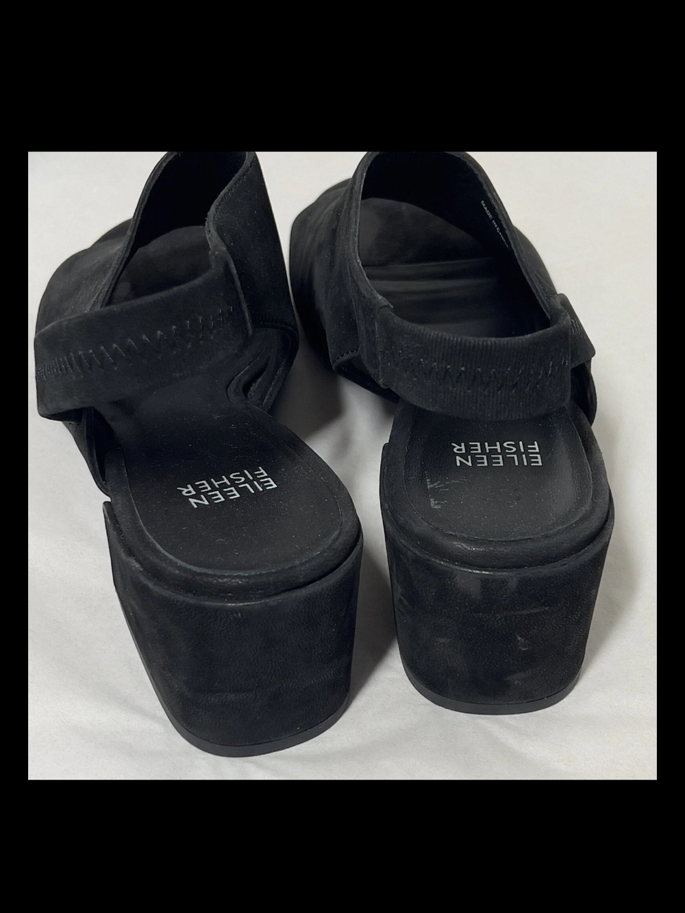 Eileen Fisher Women's Black Open-Toe Leigh Slingback Heeled Sandals‎ - Picture 5 of 11